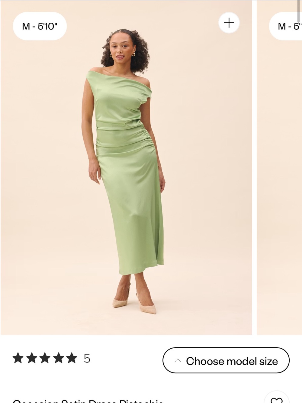 Djerf Avenue Pistachio satin dress